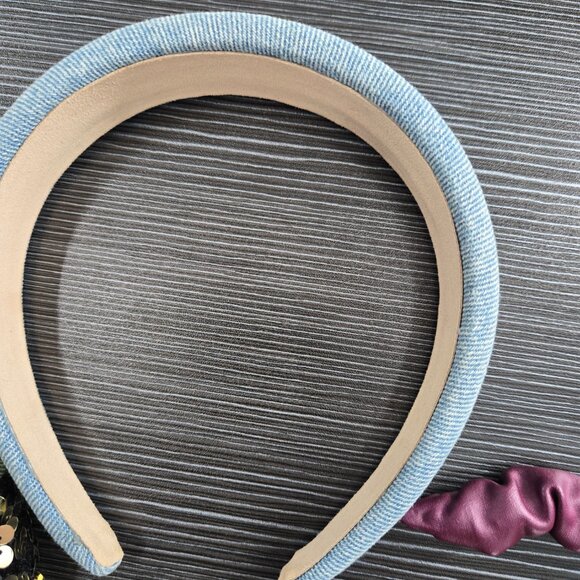 3 Stylish Headbands lot Pink, Blue, Black Glitter - Picture 3 of 4